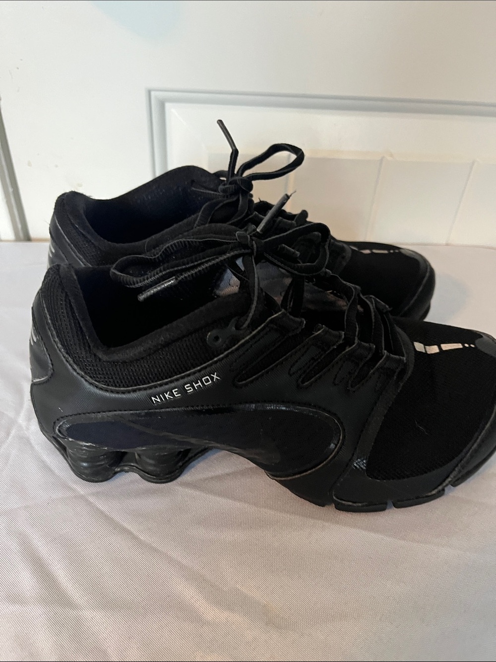 Nike Black Shox Lace-Up Performance Sneakers